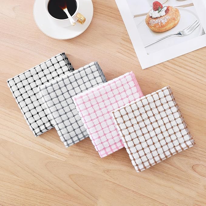 Kitinjoy Cotton 24 Pack Terry Kitchen Dish Cloths, 12 x 12 Inches Super Soft - Image 7