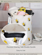 Round Folding Laundry Hamper, Canvas Basket, Nersury Hamper, Suitable - Image 6