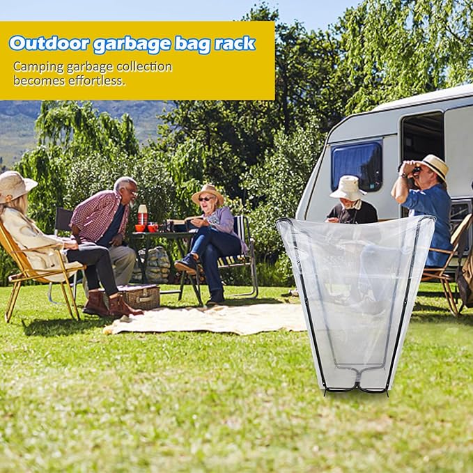 DOUBFIVSY Garden Trash Bag Holder, Heavy Duty Metal Outdoor Leaf Bag Holder - Image 3