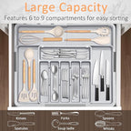 Silverware Organizer Expandable Kitchen Drawer Organizer Adjustable 22"x 19" - Image 3