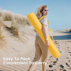 PHI VILLA 7ft Beach Umbrella with Fringe & Sand Anchor, Outdoor Patio Heavy Duty Windproof Portable Tassel Umbrellas for Sand with Push Button Tilt & Carrying Bag, UPF 50+, Yellow - Image 5