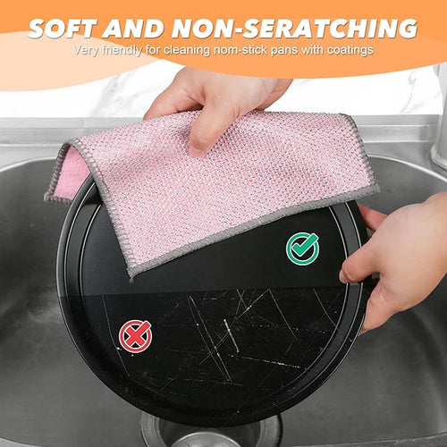 12Pack Upgrade Multipurpose Wire Dishwashing Rags, Double-Side Non Scratch Wire - Image 2