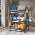 Dish Drying Rack 3 Tier Large Capacity Kitchen Dish Draining Rack Countertop - Image 3
