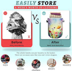 Watercolor Flowers Laundry Basket Wildflower Foldable Funny Laundry Hamper - Image 3