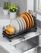 Small Dish Drying Rack for Kitchen Counter, Dish Drainer Drying Rack by OKZEST