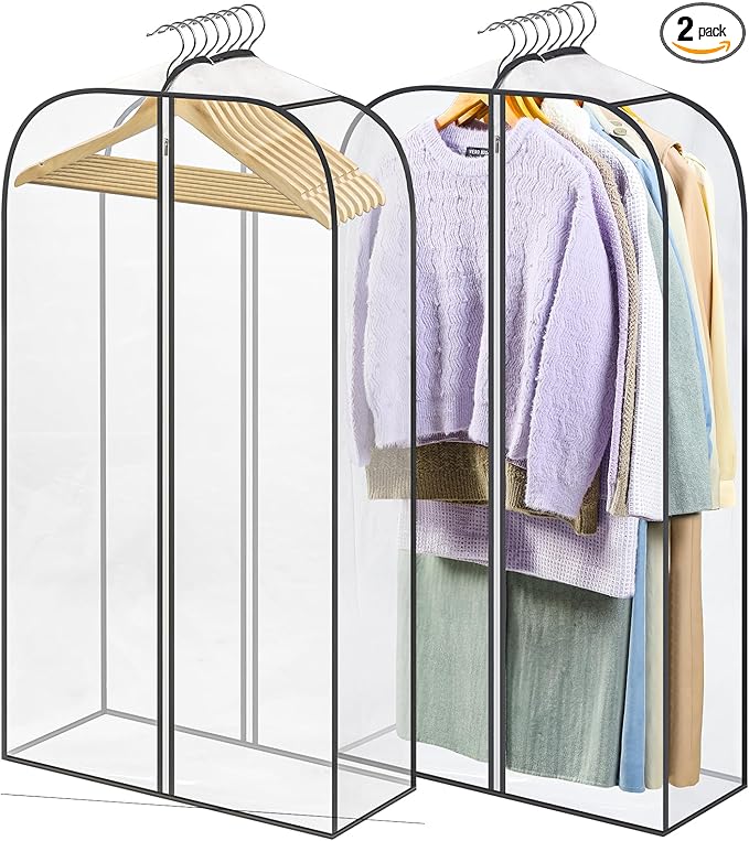 LANDNEOO 2 Pack Clear Garment Bags by MakeLifeBetterEasier