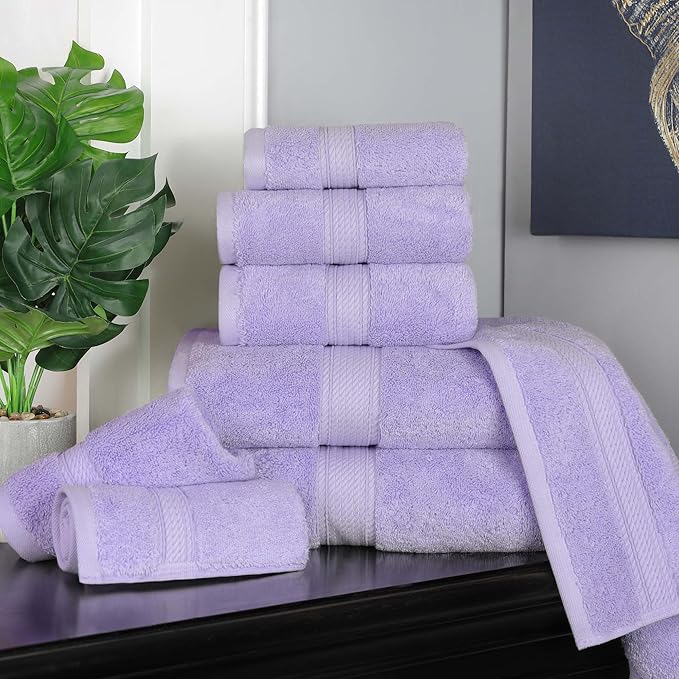 SUPERIOR Egyptian Cotton Pile 8 Piece Towel Set, Includes 2 Bath, 2 Hand - Image 2
