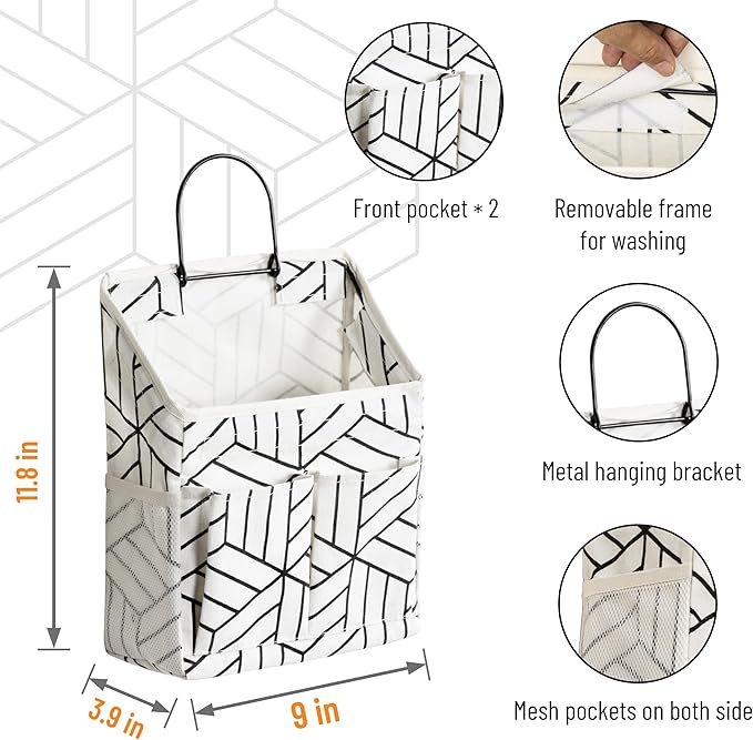 2pcs Wall Hanging Storage Bag, Small Door Closet Linen Fabric Pockets Organizer - Image 3