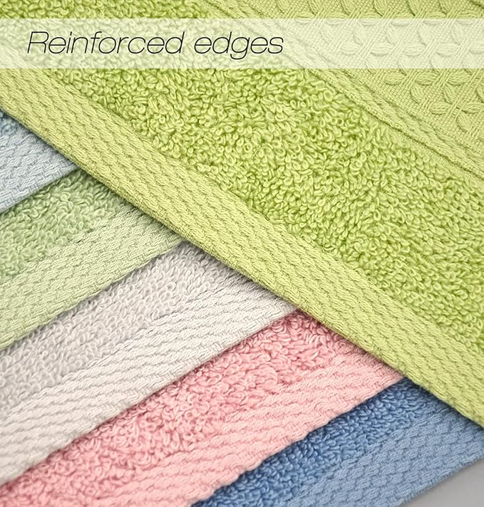 Cleanbear Hand Towel Face Towel Set, 100% Cotton, Size 29" x 13" - Image 6