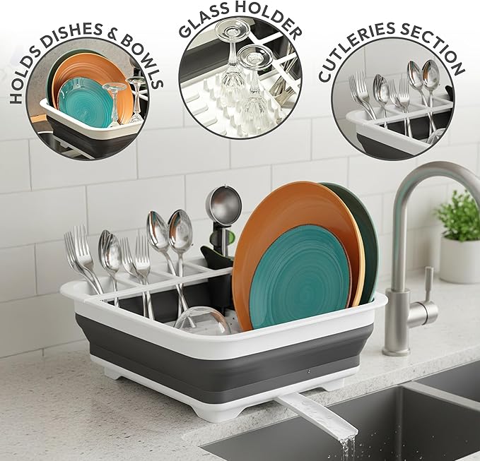 Masirs Pop-Up Collapsible Dish Drying Rack - Image 4