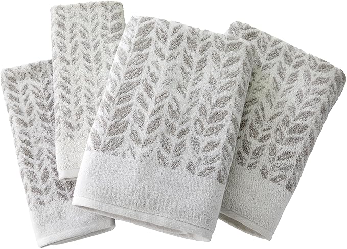 SKL Home Distressed Leaves 100% Turkish Cotton Premium 4-Piece Towel Set - Image 3