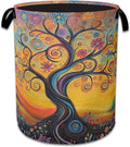 Abstract Tree Flowers Laundry Basket, Oxford Cloth Laundry Hamper by Unknown