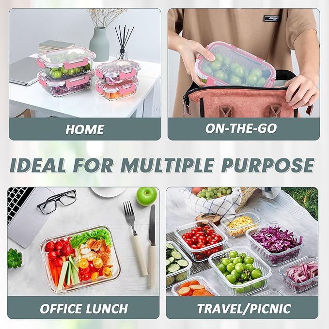 KOMUEE 10 Packs Glass Meal Prep Containers - Image 6