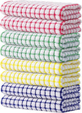 Kitinjoy Cotton 8 Pack Terry Kitchen Towels, 16 x 25 Inches Super Soft and by Kitinjoy