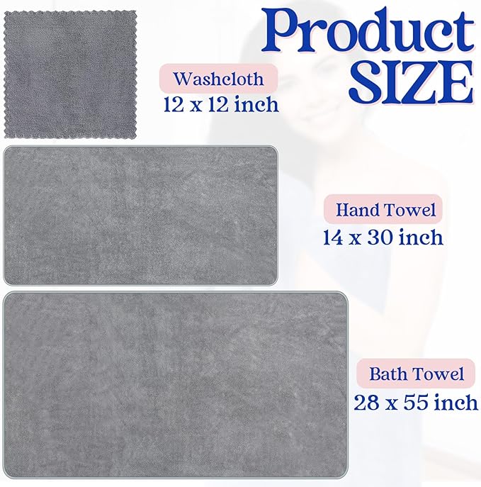 Newwiee 30 Pack Towels and Washcloths Sets Bath Hand Towels Washcloths Set - Image 2