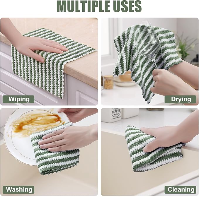 Homaxy 12 Pack Kitchen Dish Cloths, Ultra Soft and Absorbent Dish Towels - Image 4