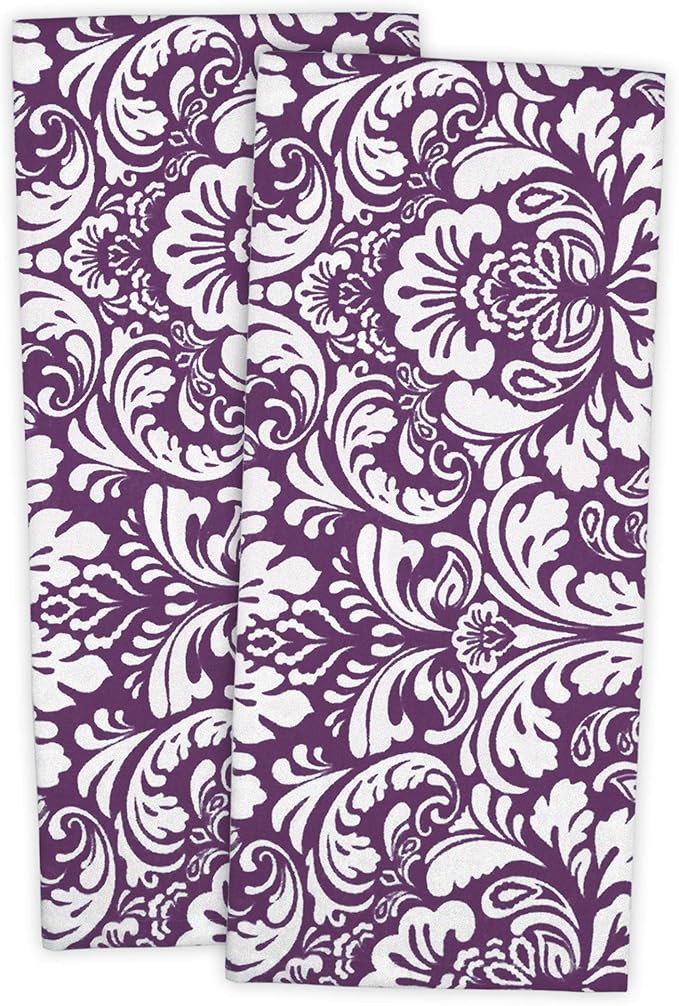 DII Cotton Dish Towel Set Damask Print by DII