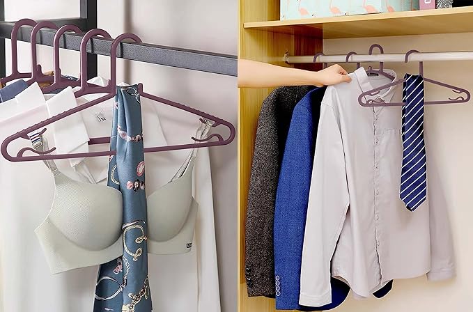 Plastic Hangers 50 Pack, Light Weight Durable Clothes Hangers - Image 4