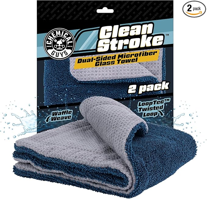 Chemical Guys Clean Stroke Dual-Sided Microfiber Glass Towels by ChemicalGuys