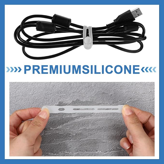 42 Pcs Silicone Cable Ties Reusable Cord Organizer Adjustable Data Cable Wraps - Image 3