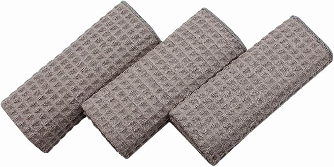 Waffle Weave Thick Microfiber Dish Drying Towels Absorbent Tea & Hand Towel - Image 3