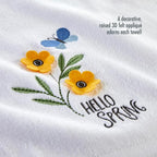 SKL Home Hello Spring Flowers 100% Cotton 3D Embroidered 2pc Hand Towel Set - Image 3