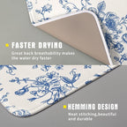 Vintage Blue Floral Dish Drying Mat - Image 3