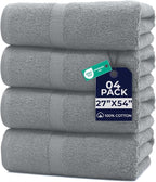 DAN RIVER Bath Towels Set of 4, 27 x 54 Inches, 100% Cotton, Larger & Lighter by DanRiver