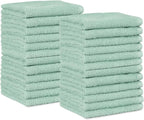 Amazon Basics Washcloth for Bathroom, 100% Cotton Extra Absorbent, Fast Drying by AmazonBasics
