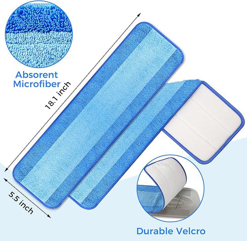 12-Pack Microfiber Cleaning Pads, 18-Inch Microfiber Mop Pads Compatible - Image 2