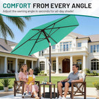 AreShark 7.5FT Patio Umbrella Table Market Umbrella with 6 Sturdy Ribs, Button Tilt/Crank Heavy-Duty Round Outdoor Umbrellas for Garden, Deck, Backyard,and Pool, Aruba Blue - Image 4