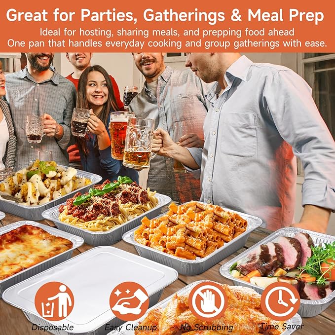 9x13 Aluminum Pans – Disposable Half Size Aluminum Foil Pans - Image 3