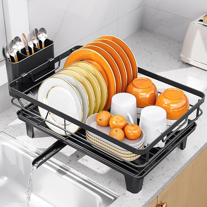 TOOLF Space-Saving Dish Drying Rack, Sink Dish Drainer Rack, Dishes Strainer by TOOLF