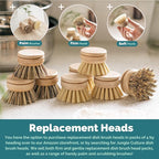 Jungle Culture® 6 Pack Bamboo Dish Brush Set - Image 8