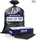 Plasticplace 55-60 Gallon Trash Bags │ 1.5 Mil │ Black Heavy Duty Garbage Can by Plasticplace