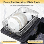 Silicone Dish Drying Mat for Kitchen Counter, Non-Slip Dish Drying Pad - Image 6