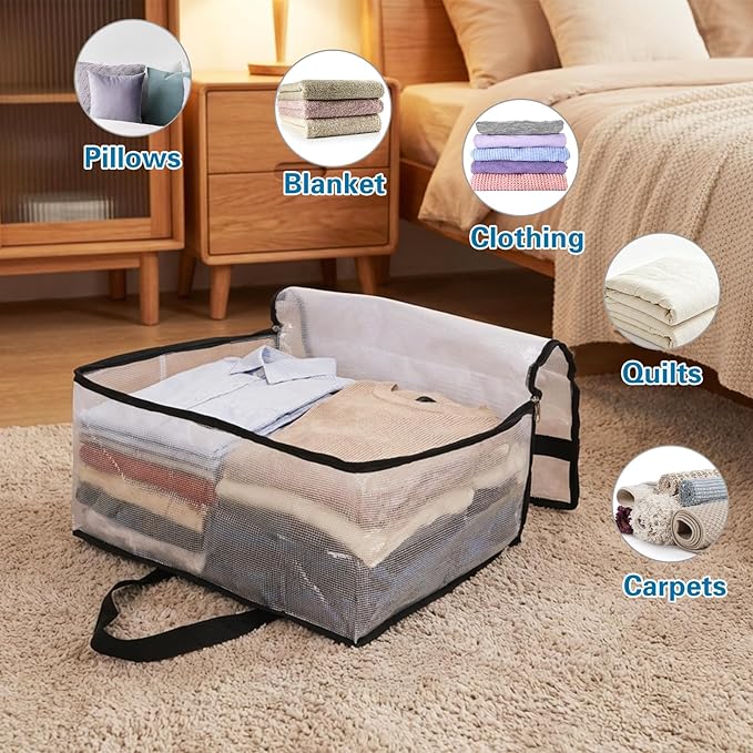Fixwal 4 Pack 40L Blanket Storage Bags - Image 5
