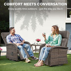 Belord 7 Piece Patio Furniture Set with 4 Swivel Recliner Chairs and 3 Side Tables, Dual-Adjust Wicker Chaise Lounge Chairs for Outdoor Patio Conversation, All-Weather Brown Rattan - Image 3