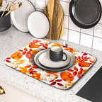 Fall Dish Drying Mat for Kitchen Counter Watercolor Pumpkins Autumn Leaves - Image 5