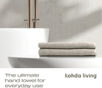Luxury Silver-Infused Beige Guest Hand Towels 2-Pack Set, 23.6"x17.7" - Image 2