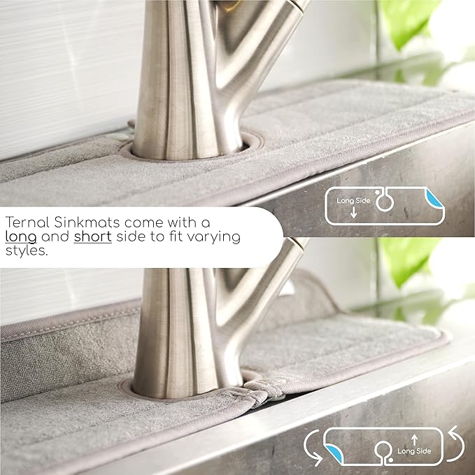 Ternal Original SINKMAT 15in Faucet Splash Guard Extra Long Microfiber Sink - Image 7