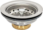 EZ-FLO Kitchen Sink Strainer Fits 3-1/2 Inch Opening, Sink Drain Assembly by EZ-FLO