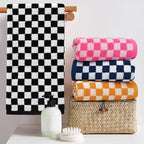 Jacquotha Hand Towels 4 Pack, Cotton Decorative Bathroom Hand Towel & Checkered - Image 2