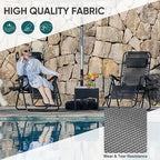 NEWBULIG Zero Gravity Chair Set of 4, Lounge Chair Folding Portable Adjustable Camping Reclining Chairs with Adjustable Pollow, Mesh Back, Cup Holder Trays Lawn Patio Chair for Pool Beach - Black - Image 4