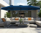 SUPERJARE 13FT Outdoor Umbrella for Patio, Double sided Pool Umbrellas with Fade Resistant Canopy, Large Table Umbrella for Deck, Market, Backyard - Navy Blue - Image 2