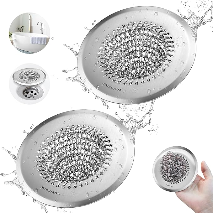 2 Pack Wokdada Bathtub Drain Hair Catcher, Wokdada Fast Drainage Shower Drain by Wokdada