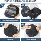 Seiritex Mesh Popup Laundry Hamper 3 Compartment Sortable Horizontal - Image 4