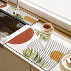 24.5" x 15.5" Dish Drying Mat & 24" x 5.5" Sink Splash Guard, Super Absorbent by BathtubMat