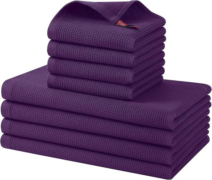 Homaxy 100% Cotton Kitchen Towels and Dishcloths Set by Homaxy