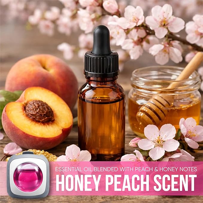 Air Jungles Honey Peach Scent Car Air Freshener Vent Clip, Natural Essential - Image 5